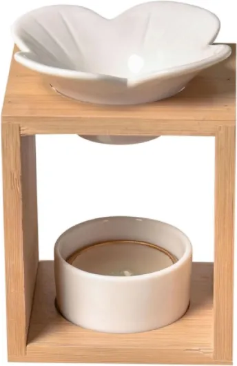 Zen'Arôme - Brûle Parfum Naturéa Plumeria - Brûleur d’Huiles Essentielles, Fondants Parfumés, Carré de Cire Parfumés - Diffusion par Chaleur Douce - Aromathérapie - Objet Décoratif & Thérapeutique