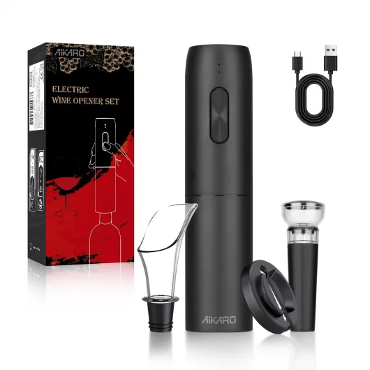 Tire-bouchon Électrique, Ouvre-bouteilles de Vin Automatique, Rechargeable (Set A)