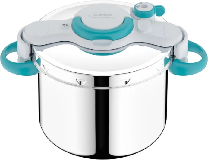 Autocuiseur ClipsoMinut' Easy + bleu 9L Poignées rabattablesCocotte-minute® InductionLivre de 100 recettes Autocuiseur Inox Fabriqué en France Facile à utiliserP4904916