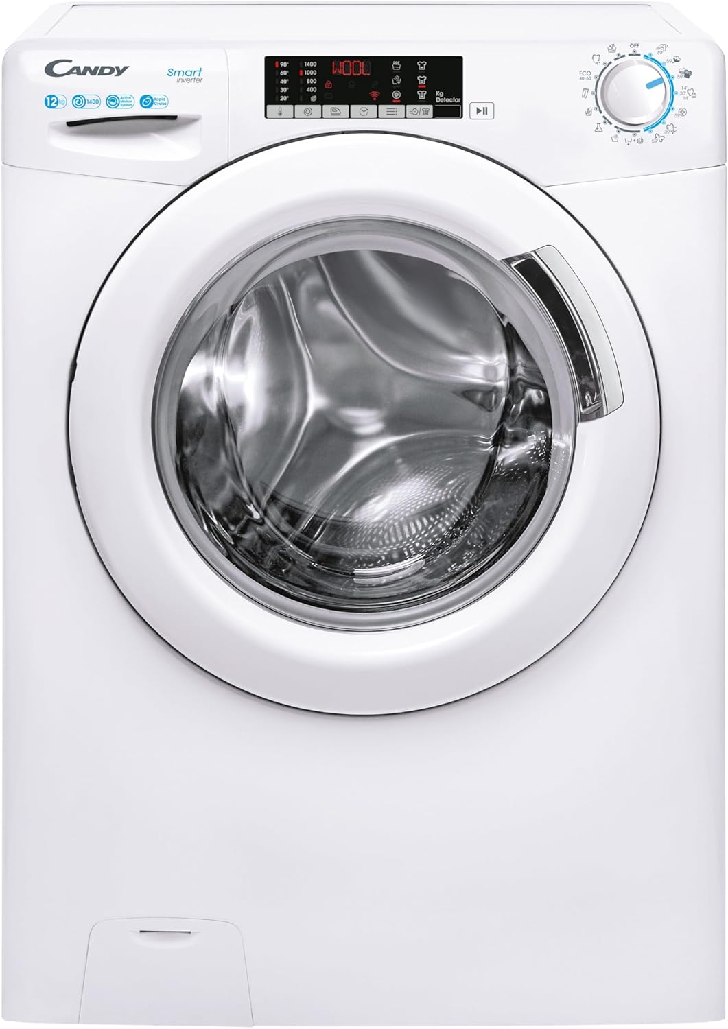 Lave-Linge Hublot - Machine à Laver 12kg/1400 trs/min - Classe Énergétique B - 15 Programmes - NFC, Ecran Digital, Mix Power System - Blanc - 67 x 60 x 87 cm - Modèle CS1412TME/FR