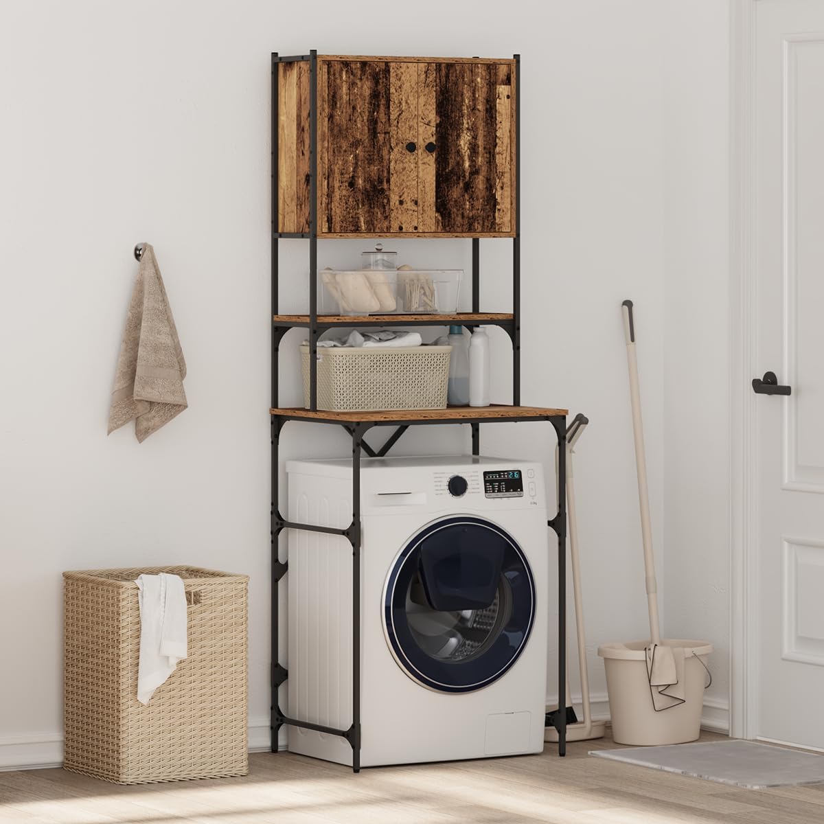 Générique Armoire à Lave-Linge Bois Ancien 68x48.5x194 cm,Accessoires pour Lave-Linge & sèche-Linge,23.3KG-871367