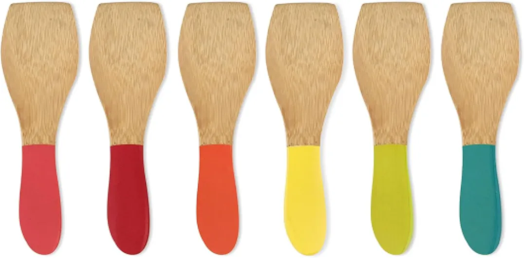 NBA021 Set de 6 spatules à raclette-Multico, Multicolore, 13 cm