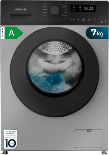 Lave Linge 7Kg Bolero DressCode 7150 Inverter Steel A - Machine À Laver 12 Programmes,1400 Tr/Min - Moteur Inverter Plus, SteamMax Et Fonction Drum Clean - KidLock Et DelayStart 7 Kg Acier