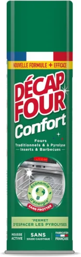 DECAPFOUR Confort - Mousse Active Ultra-Dégraissant et Rapide- Idéal pour Fours Traditionnels et à Pyrolyse, Inserts et Barbecues - Fabriqué en France - Aérosol 500 mL