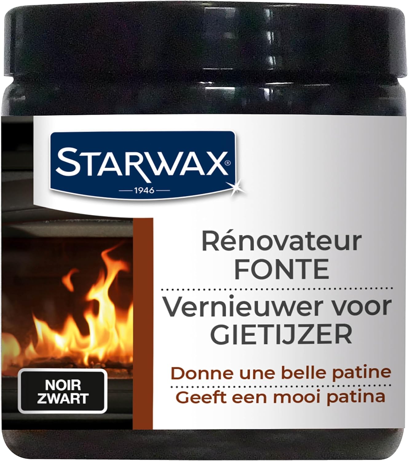 Rénovateur fonte et acier pour poêle, cheminée et barbecue - Donne une belle patine - Sans odeur - monocouche - couleur noire - 200ml Hardware