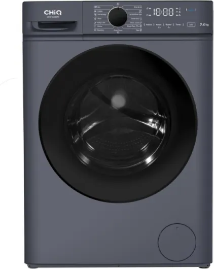 CW07123863AX Lave linge hublot - 7kg, Classe énergétique A, Moteur BLDC 1200 RPM, Lavage vapeur & rapide, 15 programmes, Design compact (60x46.5x84cm) - Gris 7kg-A Gris