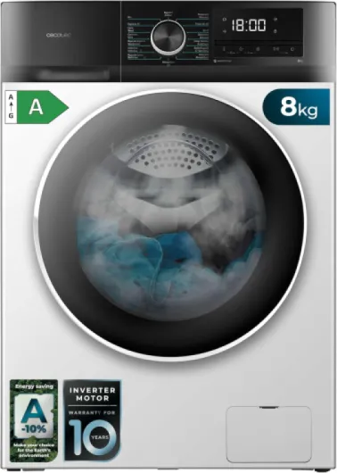 Lave-linge 8 Kg Chargement Frontal Bolero Dresscode 8500 Inverter A - 1900 W, 1400 rpm, Moteur Inverter Plus, Basse Consommation, 16 Programmes, SteamMax, Delay Start, Blanc 8 Kg Blanc - Série 500