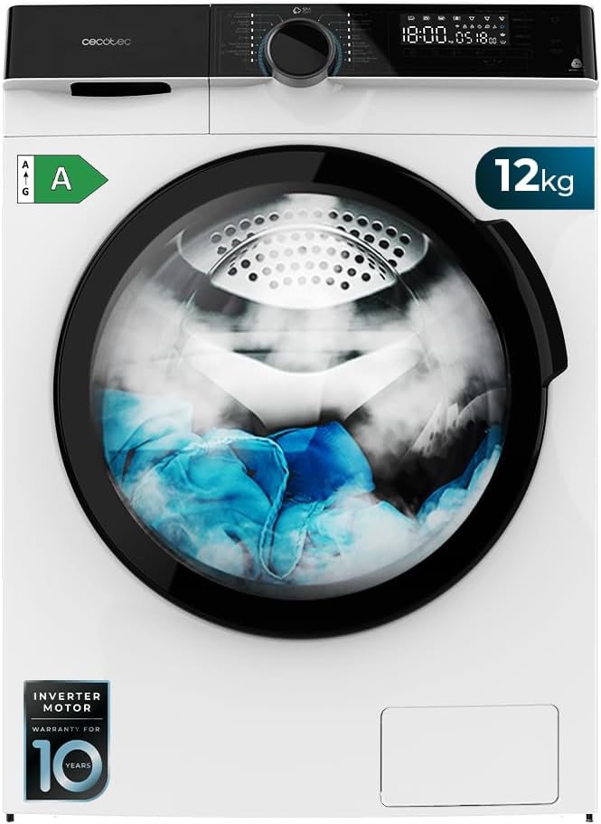 Lave-linge à chargement frontal de 12 kg Bolero DressCode 121000 A - 2000 W, 1400 tr/min Réglables au maximum, Certification WoolMark, 14 Programmes, Nettoyage Automatique 12 kg Blanc - Série 1000