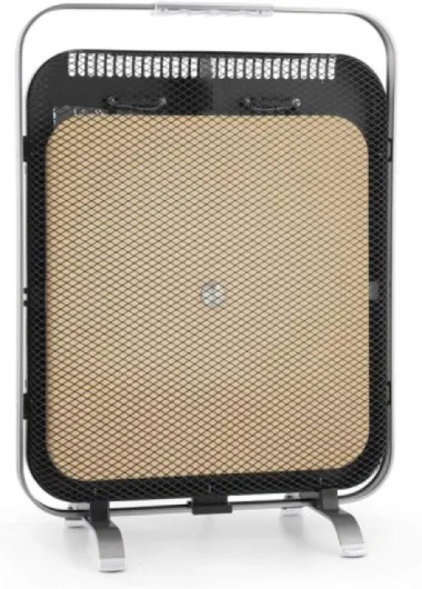 HeatPal - Radiateur electrique extra plat, Chauffage infrarouge, Panneau rayonnant, 1300W, jusqu'à 30 m², Accumulation de Chaleur, Plateau en marbre, Argent/Noir Argent-noir