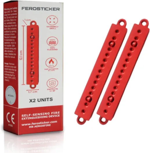 Petit Extincteur Automatique – Non Toxique, Compact et sans Entretien, Protection Domestique pour Tableaux Électriques, Générateurs Solaires, Véhicules, Batteries au Lithium (2 Pièces)