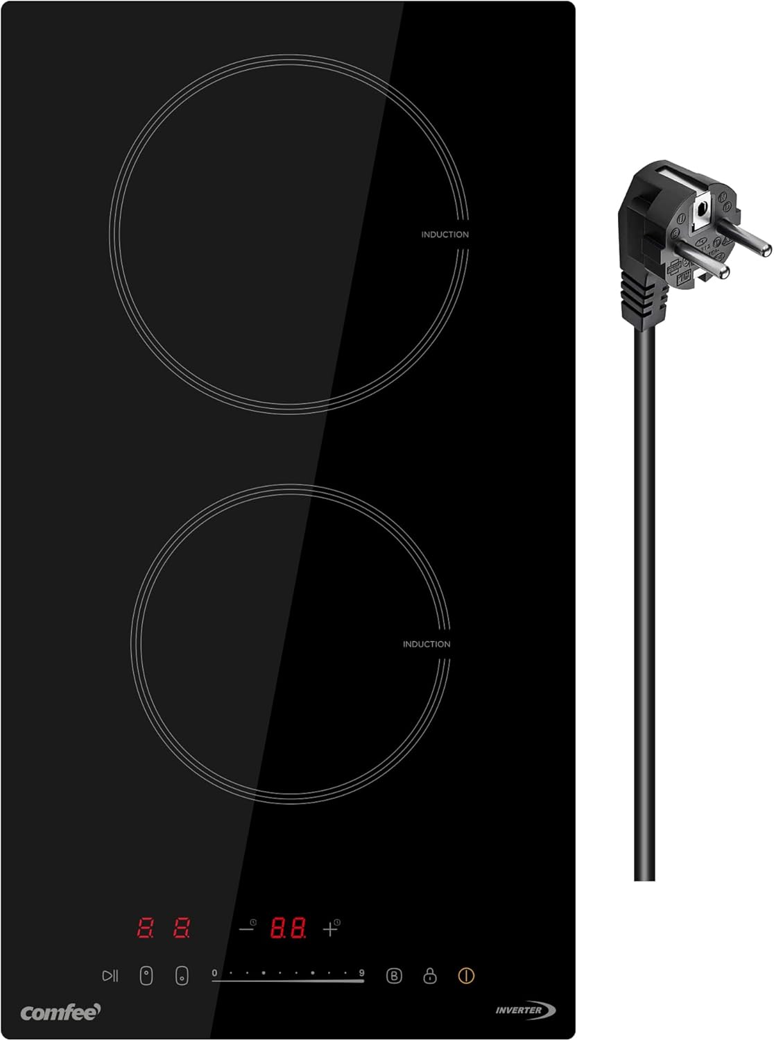 ' CIH351D257K0 Table De Cuisson À Induction Encastrable Avec 2 Zones De Cuisson, 9 Niveaux De Puissance, Surface De Chauffe Agrandie De 20% Avec Fonction Boost, Commande Tactile 2 Feux