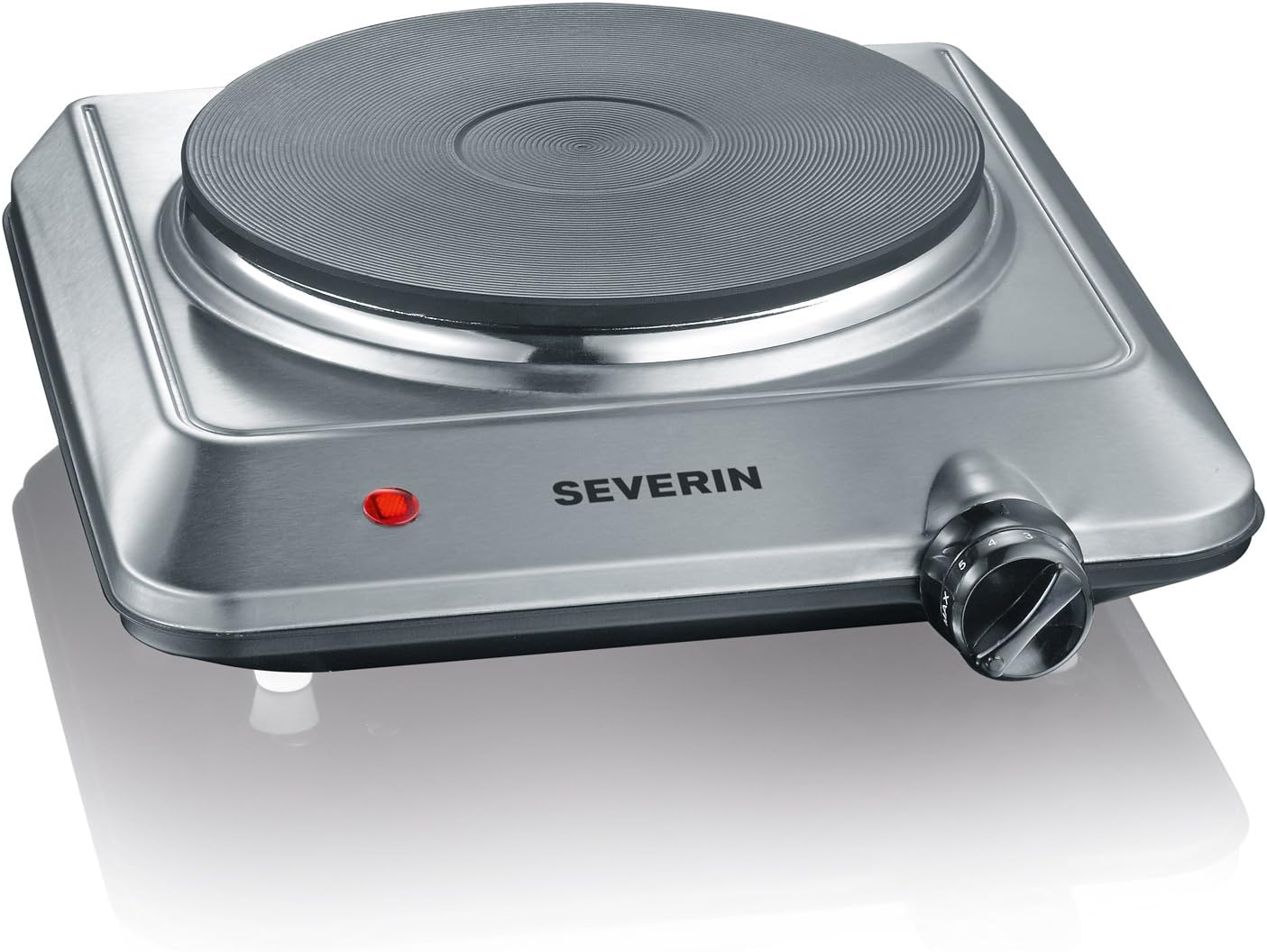 Plaque de cuisson 1 500 W, Plaque de cuisine idéale pour logement étudiant, dans le jardin ou au camping, Plaque électrique au thermostat réglable en continu, inox, KP 1092 Inox Plaque électrique