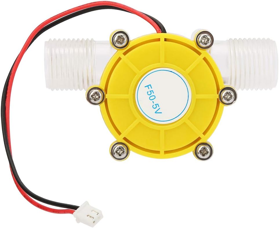 Turbine à eau, générateur de turbine de pompe de générateur micro hydroélectrique Générateur d'énergie puissance pompe débit d'eau courant continu pour un usage domestique(F50 5V transparent yellow)