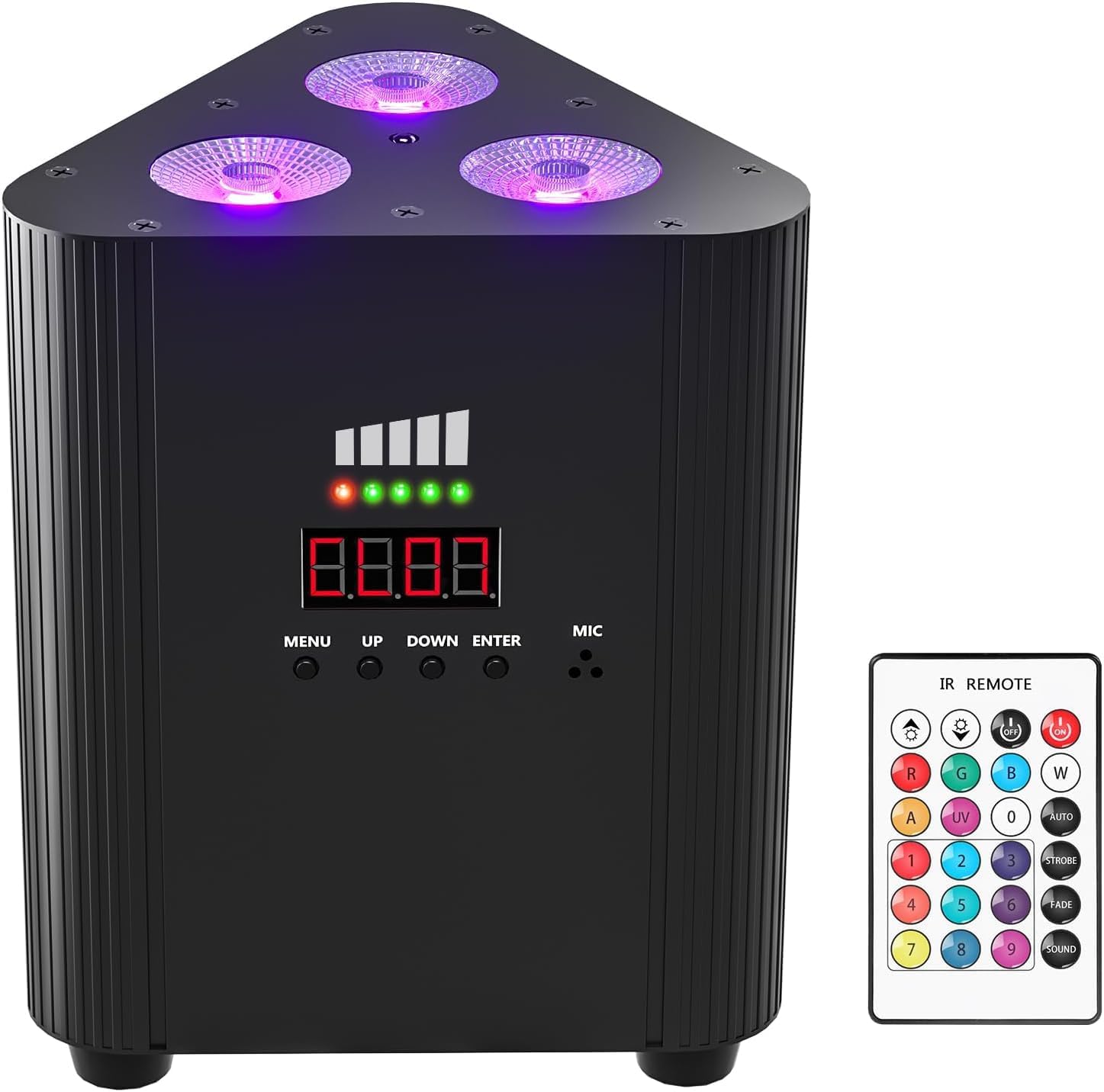 RGBW 3 LED par Batterie 4400 mA rechargeable DMX LED par projecteur Uplight avec télécommande indicateur de puissance sans fil DJ lumière de scène pour karaoké, discothèque, fête, mariage