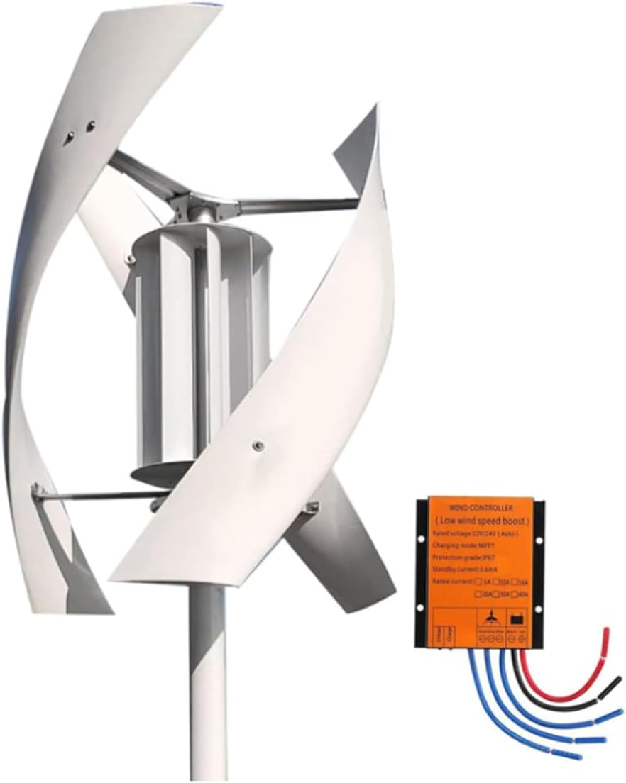 Générateur Éolienne 3000W/8000W 3 lames Turbine Éolienne Domestique Verticale Kit D'éolienne En Spirale Éolienne Triphasée Éolienne avec Contrôleur,pour équipement,3000W-48V 48V 3000w