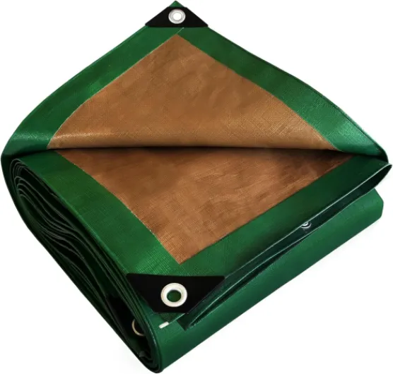 Bâche Bois 4x5 m HQ250BO Verte et Marron - Haute Performance - Bâche de Protection étanche pour Bois de Chauffage