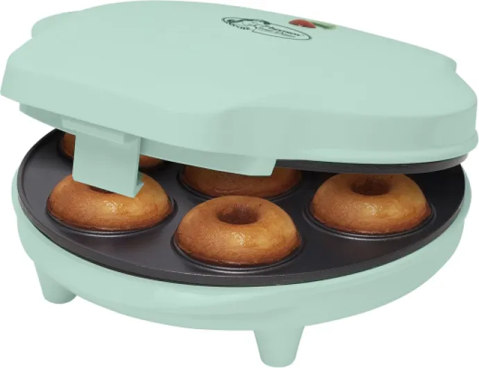 Appareil à donuts au Design Rétro, Mini-Machine à Donuts pour 7 petits Donuts, inclut Témoin de Cuisson & Revêtement Antiadhésif, 700 Watts, Sweet Dreams Collection, Couleur: Vert Menthe