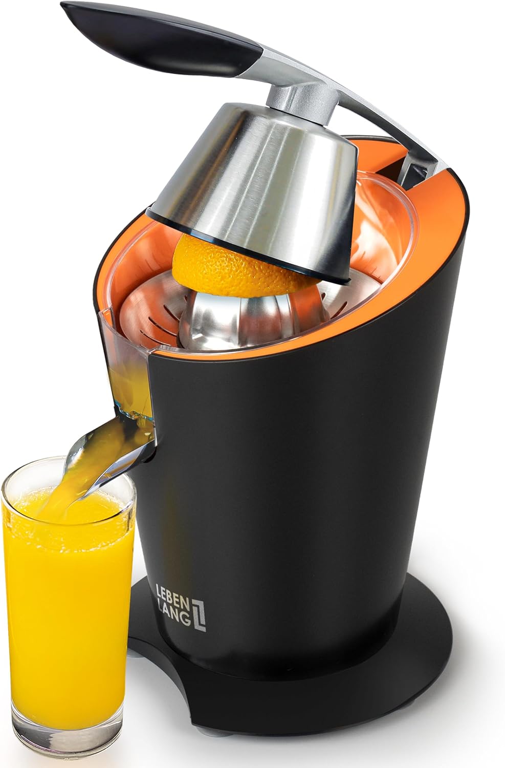 Presse agrume electrique 600W - Cône en acier inoxydable & sans BPA inclus I Presse-agrumes électriques I Juicer orange machine Presseur agrumes electriques Jus de fruit d'orange automatique Noir - 600w - Bras de Levier Inclus