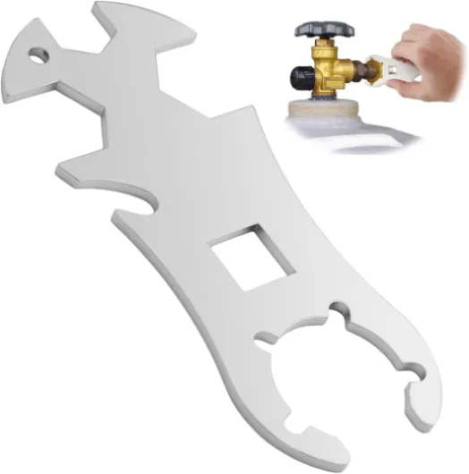 Clé Multifonction pour Bouteille de Gaz en Acier Inoxydable, clé Multifonction Robuste pour Bouteilles de gaz de 5 kg et 11 kg, idéale pour Les barbecues et Les Amateurs de Camping, Inoxydable et