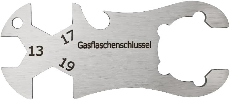 Clé de bouteille de gaz en acier inoxydable, clé multifonction pour l'extérieur, le camping et d'autres applications, clé de régulation de barbecue à gaz