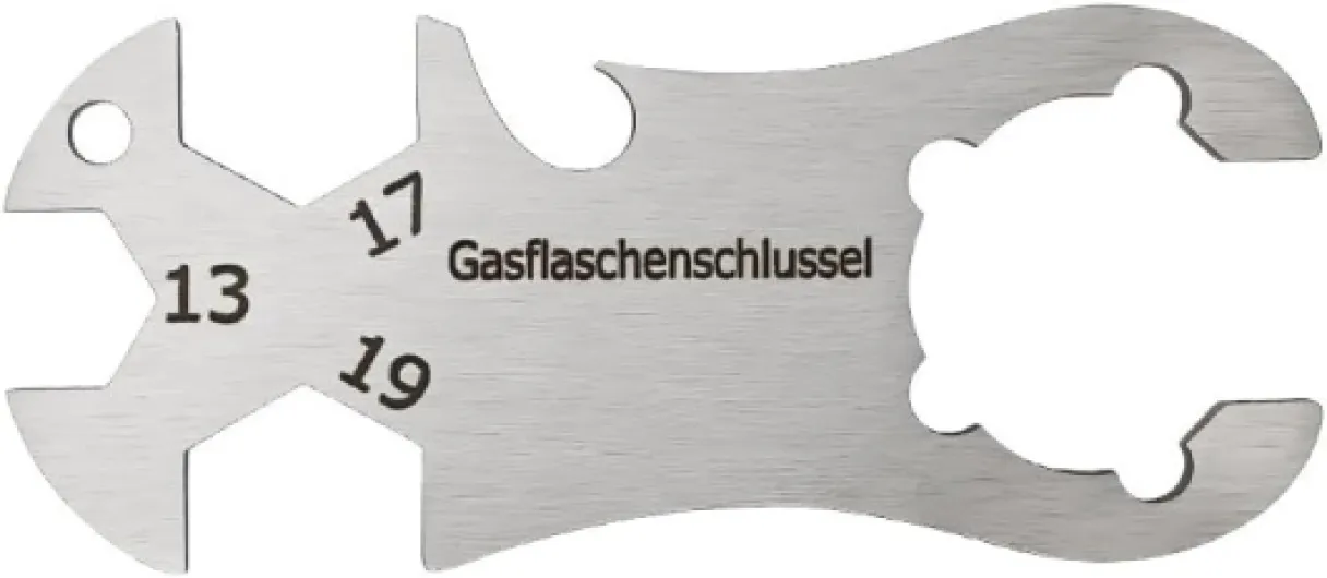 Clé de bouteille de gaz en acier inoxydable, clé multifonction pour l'extérieur, le camping et d'autres applications, clé de régulation de barbecue à gaz