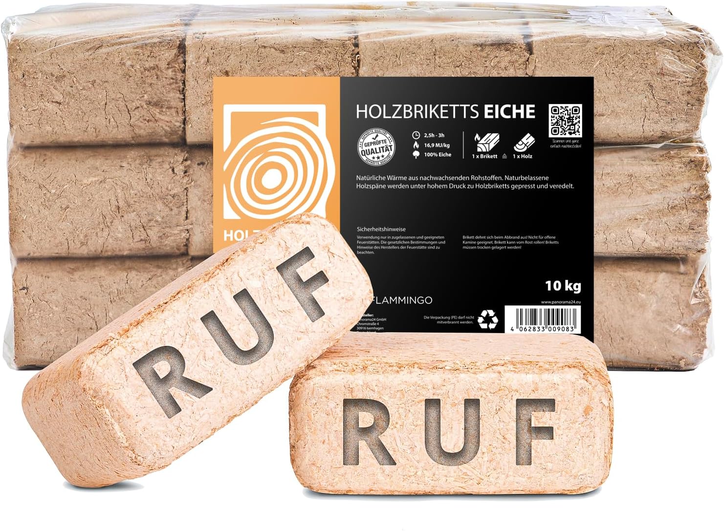 Briquettes en Bois RUF chêne, 20kg, Bois de Chauffage cheminée Four briquette Charbon Chauffage Bois