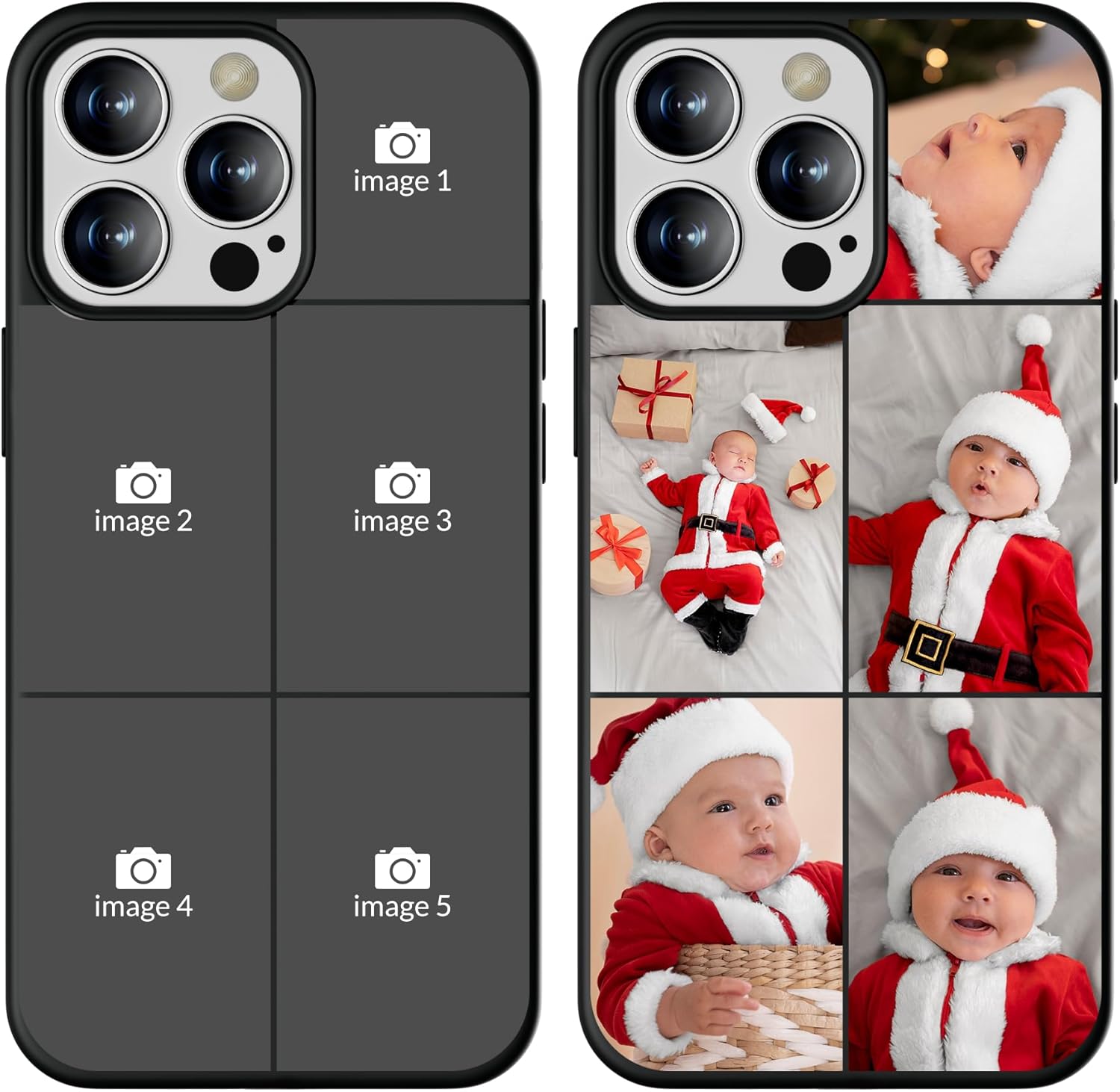 Coque Personnalisée avec Photo Personnalisé et Étui Personnalisable pour iPhone 16 15 14 13 12 11 Pro/Max/Mini–Autocollant Coque Téléphone et Texto Foto&Text-9