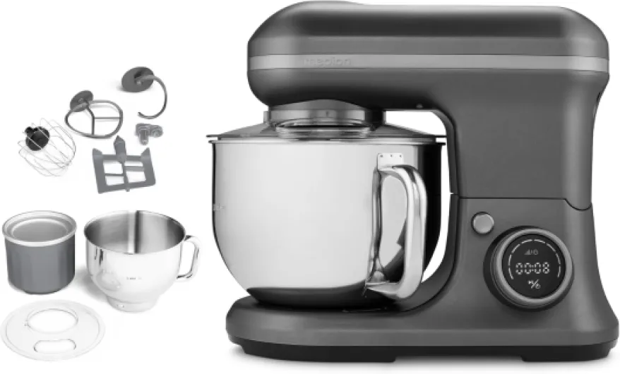 Robot de cuisine (1 200 watts, 8 vitesses, mélanger pétrir remuer, écran digital, bol en inox de 5 litres, bol à glace pour la préparation de glace, MD18420) Anthracite Bol à glace Anthracite