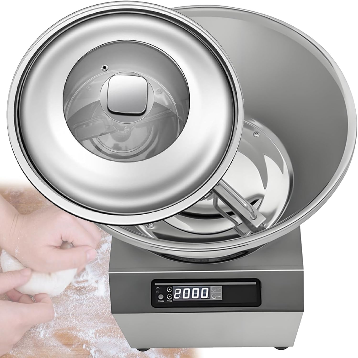 Machine à pétrir la pâte 5 kg/8 kg, Machine à pétrir la pâte Commerciale, Machine à pétrir la pâte électrique, pétrin à Double Rotation en Acier Inoxydable pour pâte à Pizza et Pain 8kg