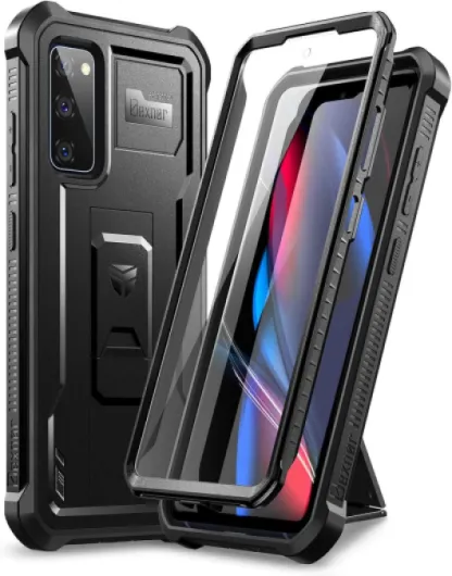 Coque Compatible avec Samsung Galaxy S20 FE 4G/5G 6,5" (Not Fit S20) avec Protecteur d'écran Intégré 360 Full Body Bumper Protection Cover avec Support - Noir