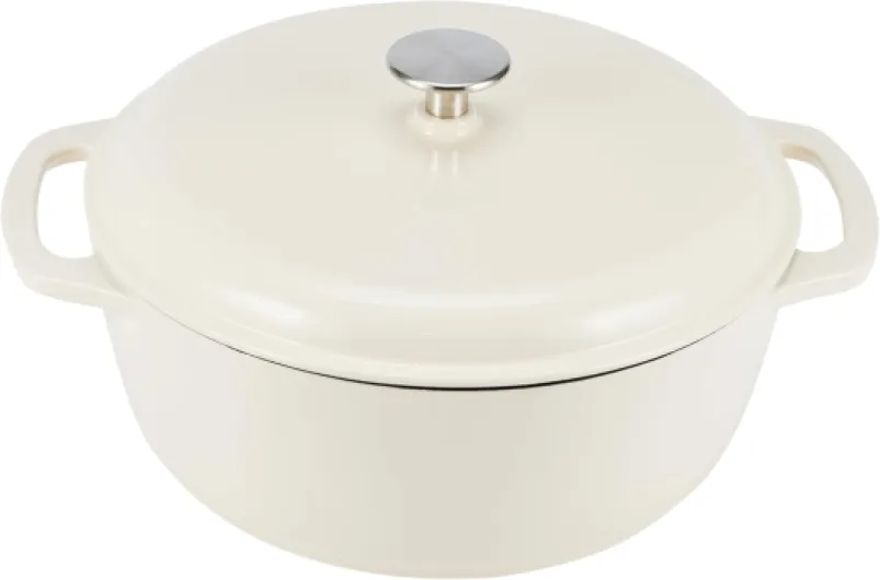 Ronde Cocotte Dutch Oven en fonte émaillée, 4.1 L, blanche Blanc 4.1 L