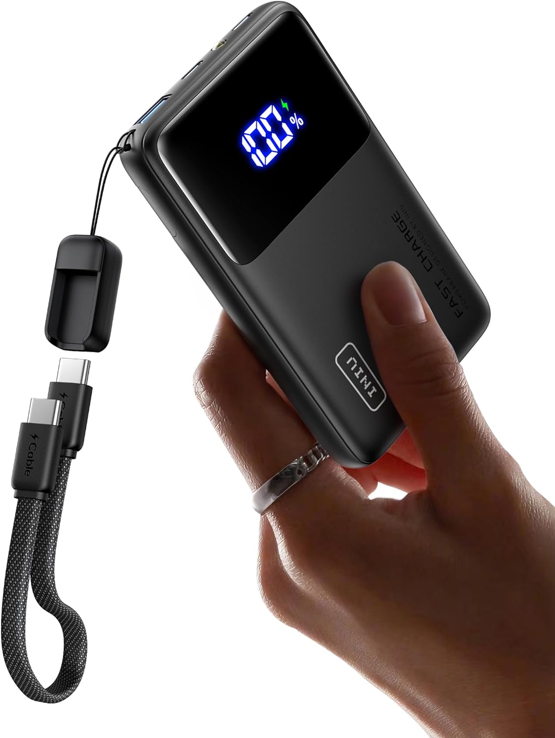 Batterie Externe, Ultra Petit 10000mAh 45W PD3.0 QC4.0 Power Bank, Batterie Portable USB C Input & Output, Charge Rapide Powerbank Compatible avec iPhone 17 16 15 14 Pro Max Samsung iPad Pro etc Taille Mini