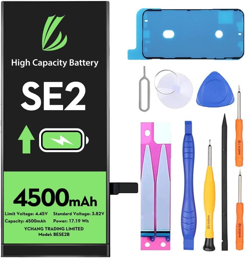 Batterie pour iPhone SE 2020, 4500mAh Batterie Lithium ION Haute capacité avec Outils de réparation 202503 SE 2020 - 4500mAh