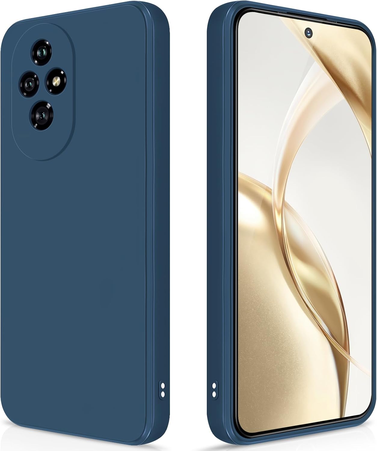 Coque pour Honor 200 5G Case en Silicone, Etui de Protection Antichoc Etui Housse Silicone Ultra-Mince avec Couche Intérieure en Fibre et Protection pour Caméra, Bleu Honor 200 blue