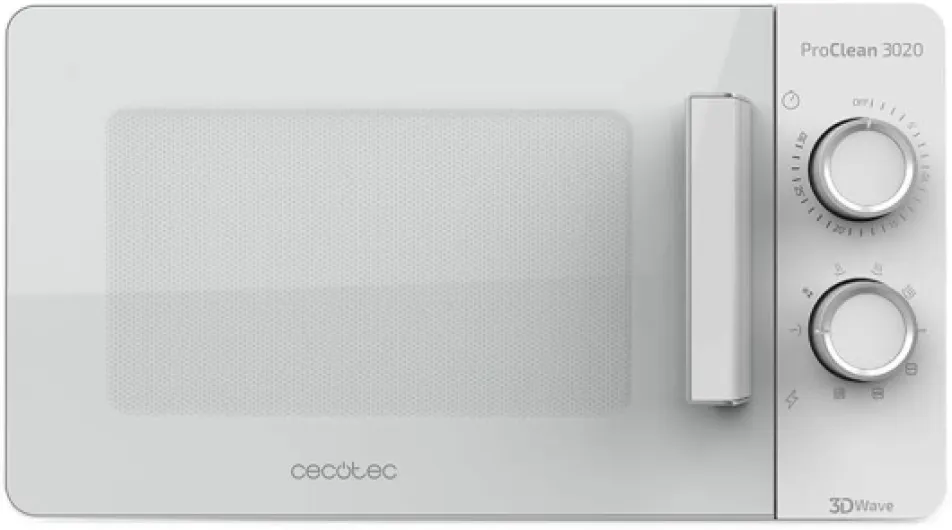 Cecotec ProClean 3020 - Micro-onde blanc avec revêtement Ready2Clean, technologie 3DWave, input 1150W, output 700W, 20L, 6 modes - Revêtement Céramique