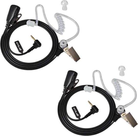 2.5mm 1Pin Talkie Walkie Oreillette avec Micro, Casque de Sécurité Compatible avec Motorola TLKR-T60 T61 T62 T80 T81 T82 T-92 H2O T80 Extreme (Lot de 2)