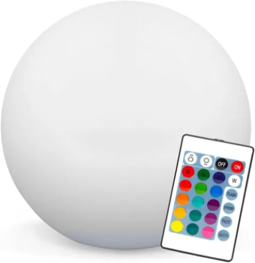 Boule décorative LED multicolore - Sans Fil - Design Élégant - Charge à induction - Zone chillout, terrasse, jardin, piscine, ambiance - 16 couleurs dimmables Boule 40 cm