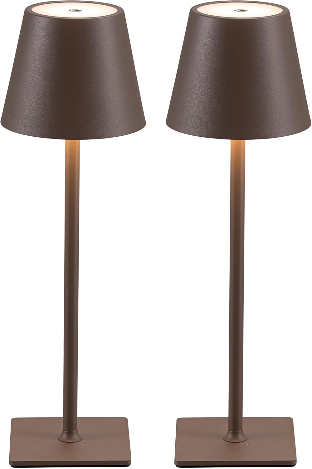 2 Pièces Lampe de Table LED Sans Fil, Lampe de Chevet Rechargeable, à intensité variable, batterie 5000mAh, 2700-6000K, pour l'intérieur et l'extérieur, Etanche (Marron) Marron-2