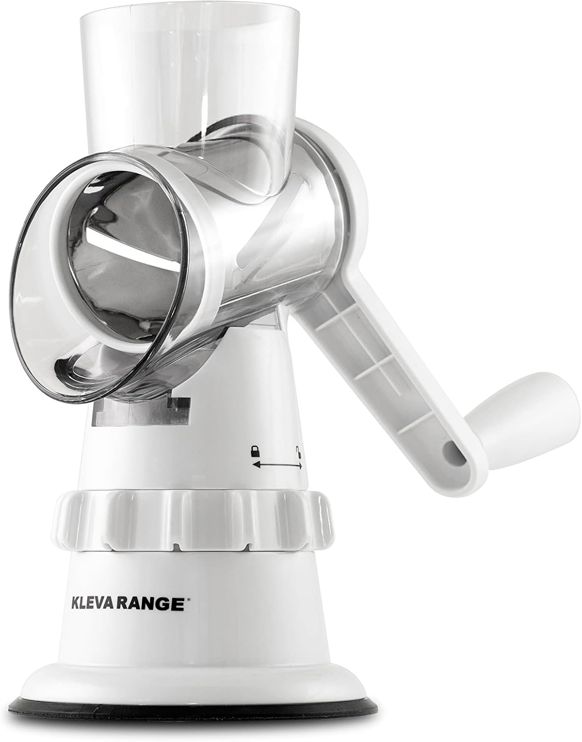 SPEEDO COUPE - Trancheuse Robot - Tranche, Râpe, Émince en un Éclair - 3 Lames en Acier Inoxydable Interchangeables - Ventouse Verrouillable - Polyvalence & Précision, Blanc