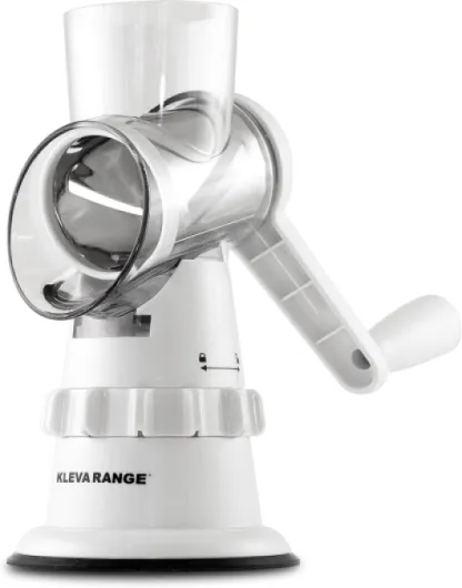 SPEEDO COUPE - Trancheuse Robot - Tranche, Râpe, Émince en un Éclair - 3 Lames en Acier Inoxydable Interchangeables - Ventouse Verrouillable - Polyvalence & Précision, Blanc