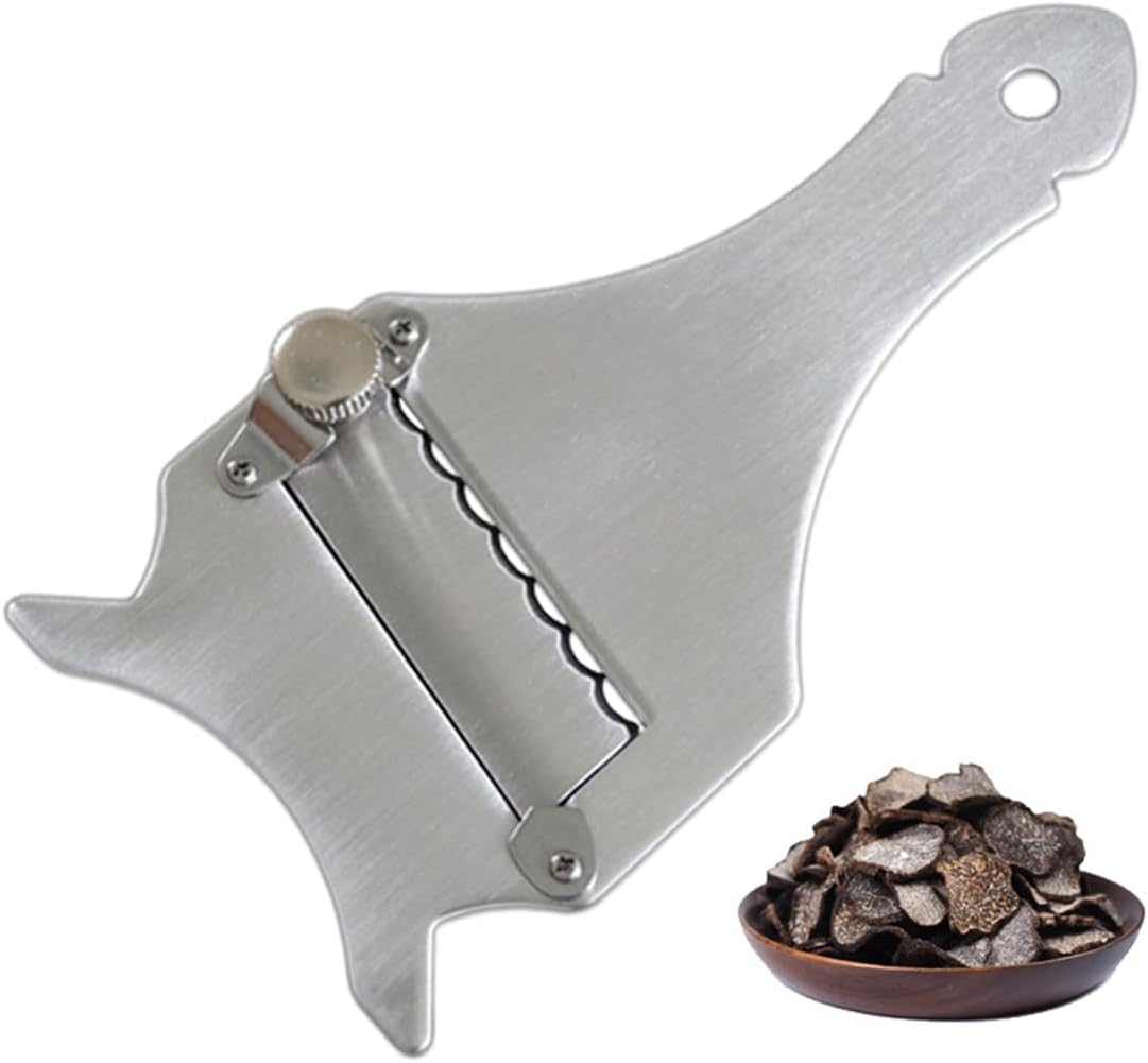 Trancheur de Truffes, Rasoir à Truffe, Réglable, Eminceur en Inox, avec Trou Suspendu, pour Chocolat, Râpeuse, Coupe, Râpe à Légumes, Verstellbarer, Einstellbare Klinge