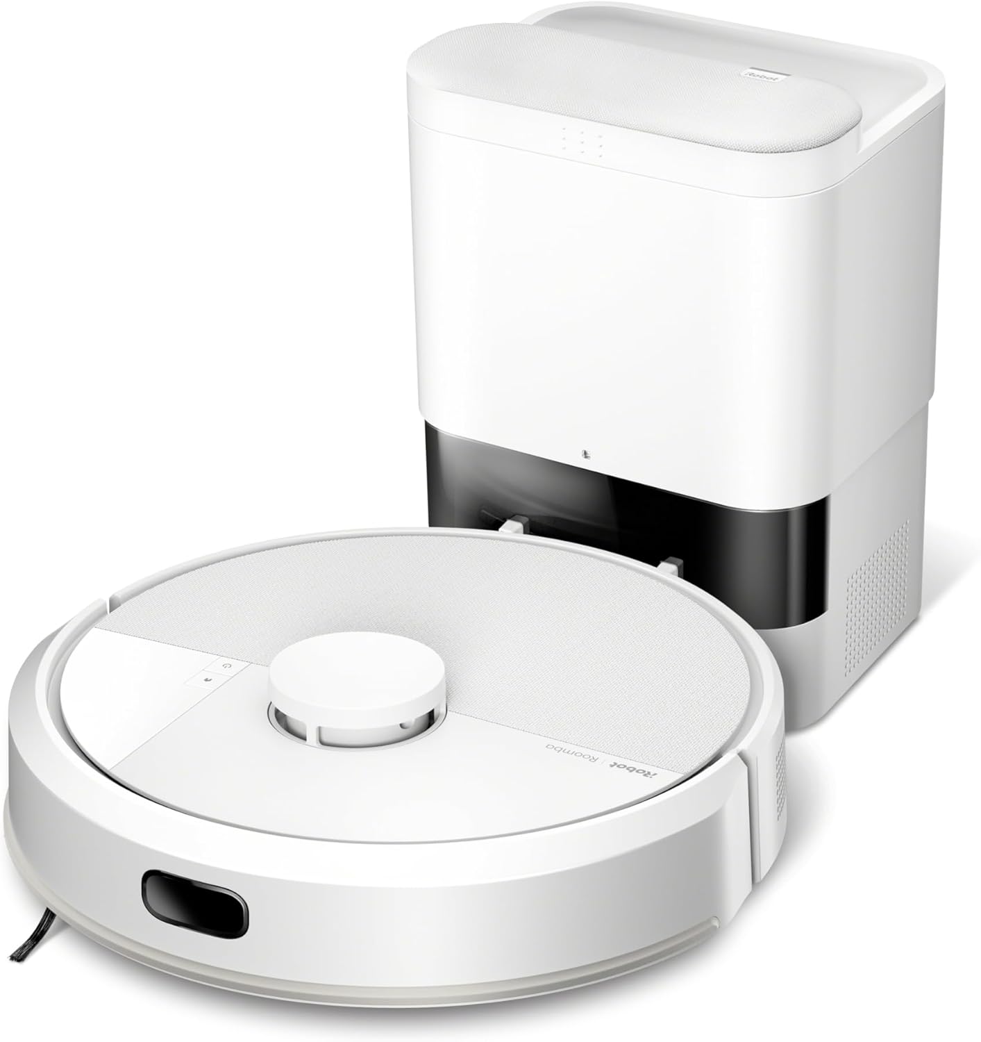 Roomba 105 Combo+AutoEmpty Dock - Robot Aspirateur Laveur 2en1 - Aspiration de 7KPa - Navigation LiDAR - Détection des Tapis - Zones de Nettoyage et d'Évitement - 4 Niveaux d'Aspiration - Blanc 105 Plus/Blanc Blanc