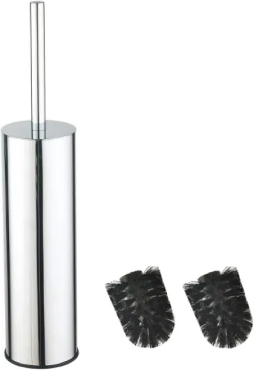 304 Brosse à WC en Acier Inoxydable Seau Long Brosse à WC Ronde sur Pied avec Support pour la décoration de la Salle de Bain Chrome