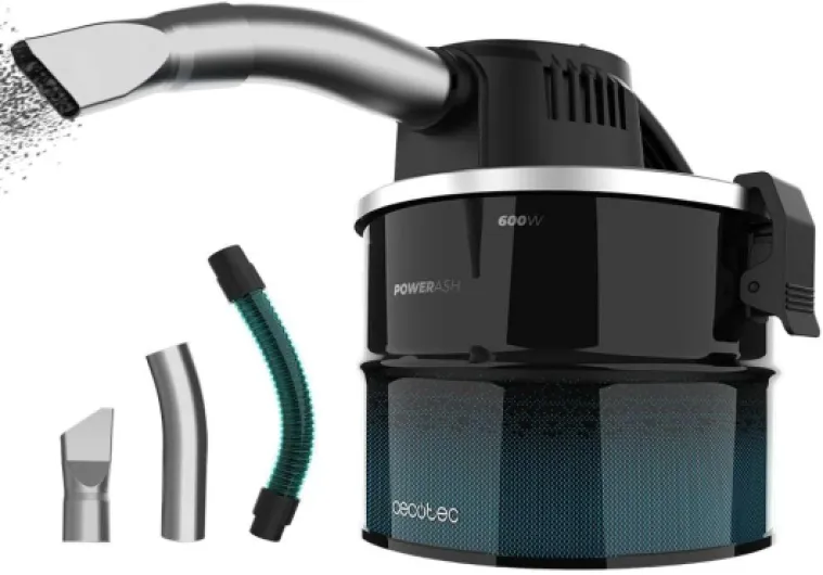 Aspirateur de Cendres Conga Ash 1000 Home 4L - Puissance 600W, Ultra léger, Puissance d'aspiration 13 kPa, Tube avec revêtement métallique, poignée de Transport, Cordon de 3,5m