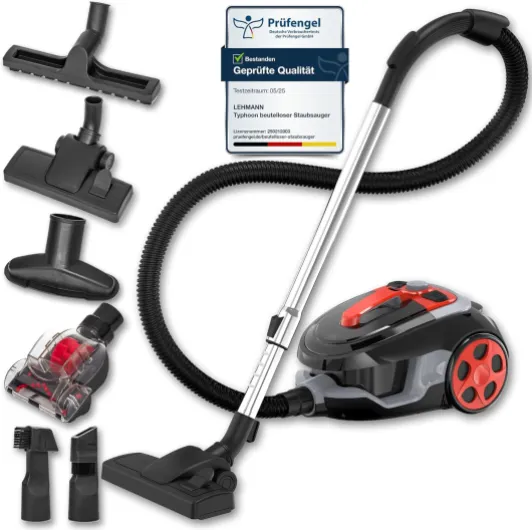 Aspirateur cyclonique sans Sac Typhoon 4000 Watt - avec Jeu d'accessoires - Aspirateur Puissant avec Jeu de Buses - Filtre HEPA, Brosse Turbo, Réservoir à poussière 2,5 L