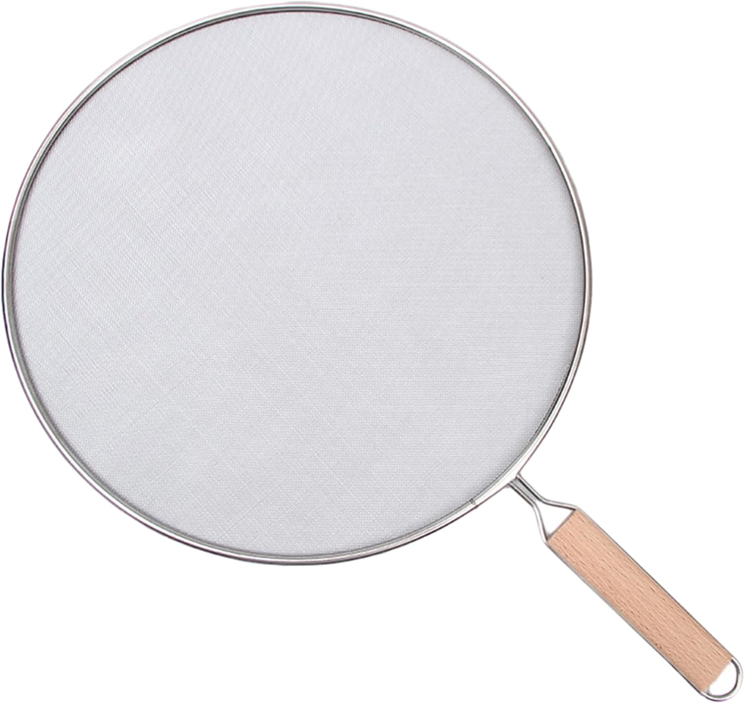 Grille Anti Éclaboussures Poele avec Bois Poignée 33cm Anti Éclaboussures Air Fryer Protection Anti-éclaboussures pour Poele Antis Graisse Grille De Protection Contre De Graisse