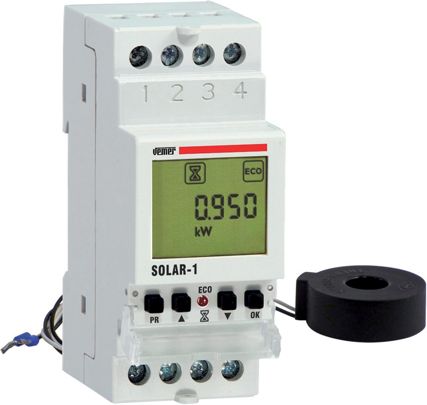 VE794000 SOLAR-1 – Centrale de Contrôle de Charges pour Installations Photovoltaïques, Gestion de l’Énergie et Autoconsommation d’Électricité Auto-Produit, Blanc