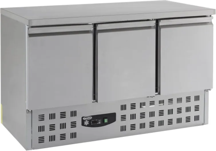 Table réfrigérée positive compacte 400 l - 3 portes - Combisteel - R600aRvs Aisi 2013 PortesPleine