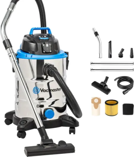 VQ1530SFDC Aspirateur Eau et Poussière, Fonction Soufflerie Aspirateur, Acier Inoxydable Industriel Aspirateur avec & sans Sac 1500W 30L Unique