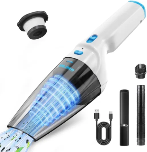 Aspirateur à Main, 9500PA Aspirateur Voiture Puissant sans Fil, 100W Rechargeable Portable Mini Aspirateur sans Fil, Aspirateur de Voiture pour Maison Voiture Bureau Canapé Bleu